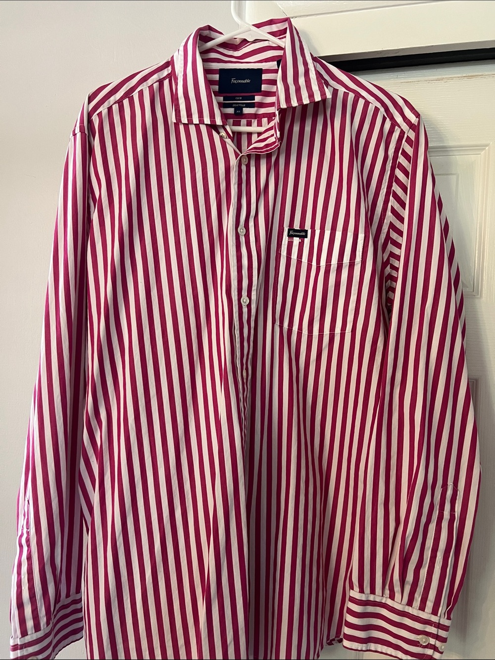 Faconnable Pink & White Vertical oversized blouse